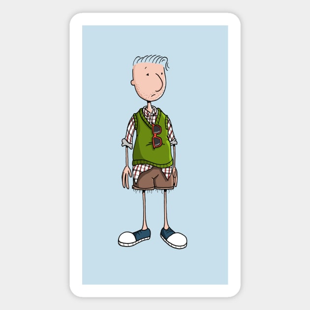 Hipster Doug Magnet by mattlassen